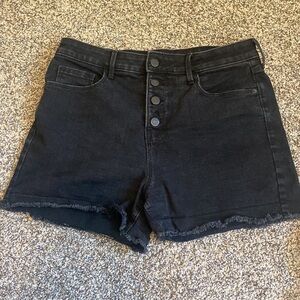 Old navy button fly black jean shorts